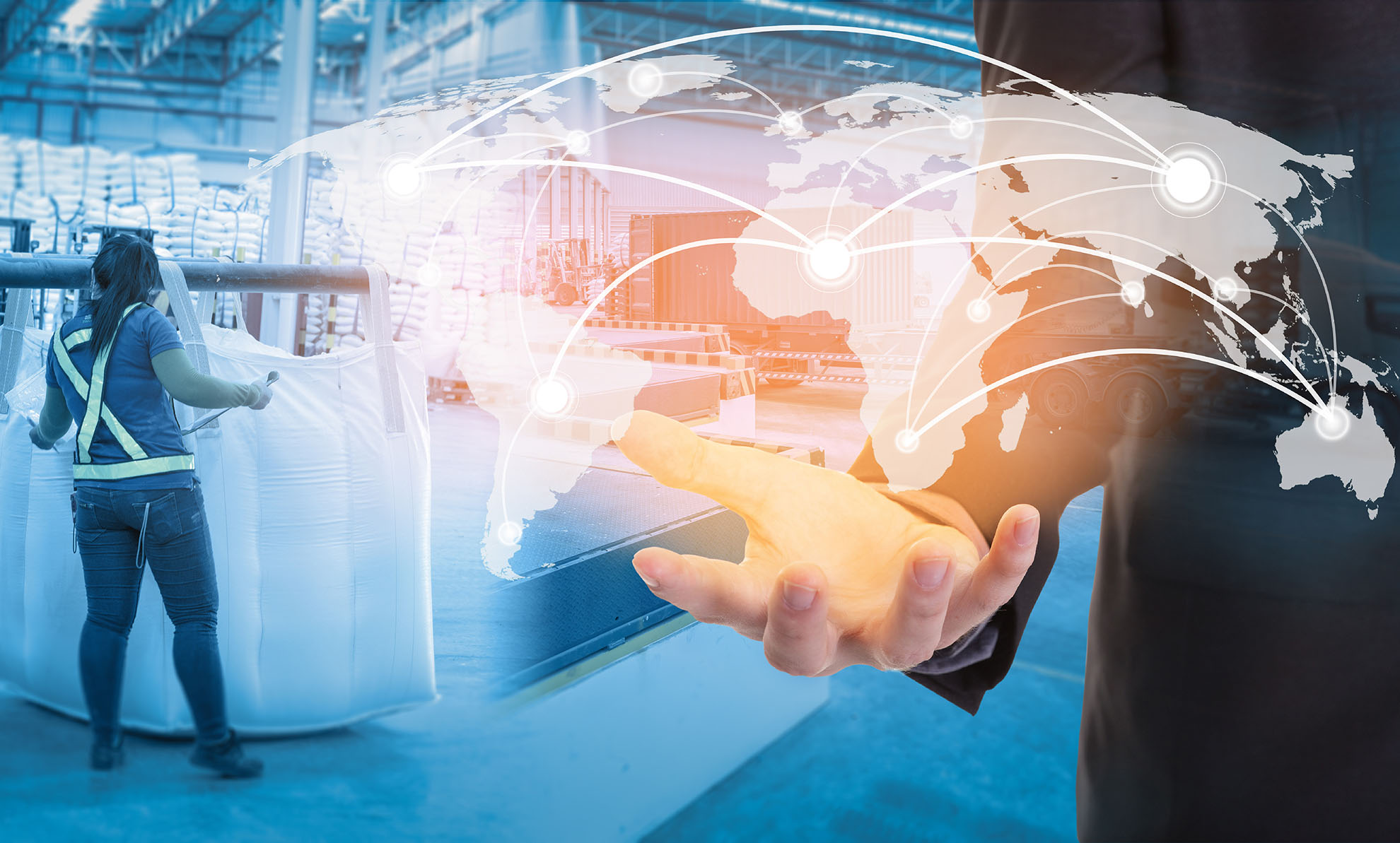 Global network coverage world map on hand of businessman ,Distri Global network coverage world map on hand of businessman ,Distri